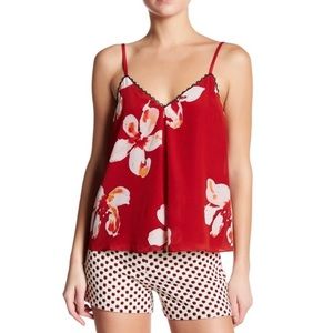 Alice + Olivia Red Floral Cami Top
